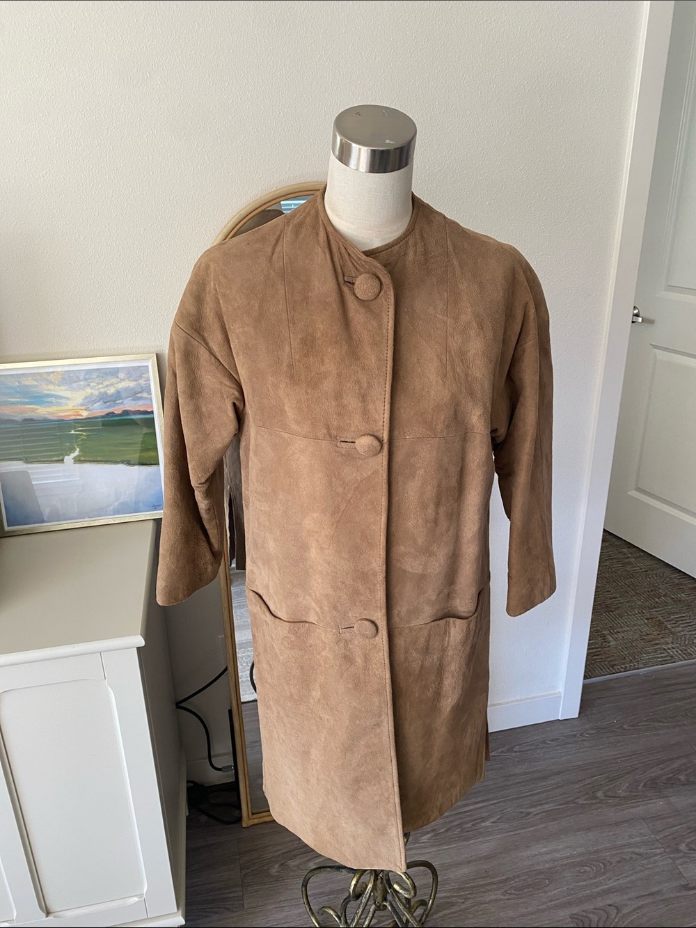 Vintage 1960s The Tannery by Montgomery Ward Suede Car Coat